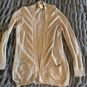 Cotton Emporium Light Brown Open-Front Cardigan